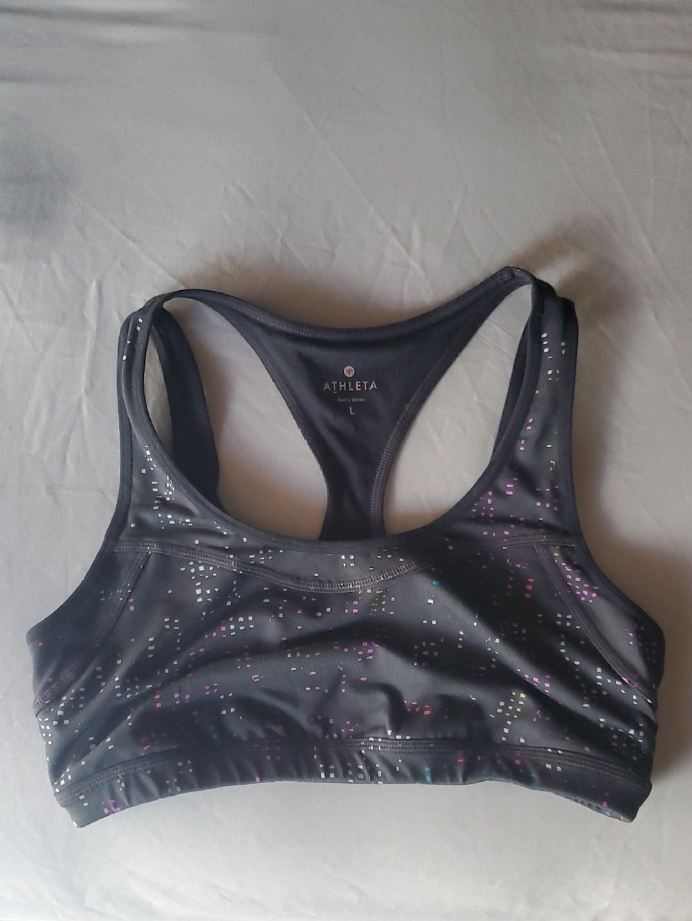 Athleta Black Racerback Sports Bra Size Large